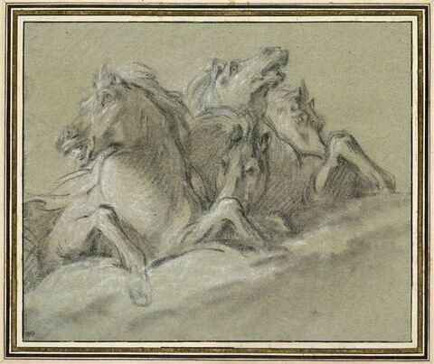 Quatre chevaux marins attelés, image 1/2