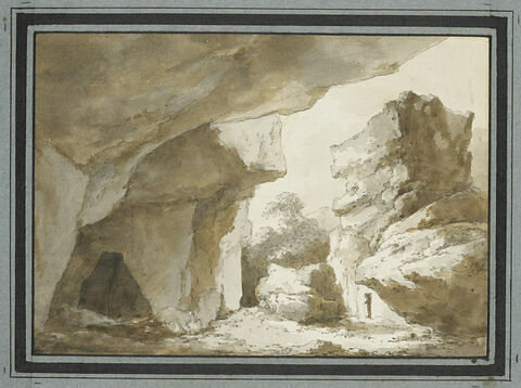 Paysage rocheux avec une grotte