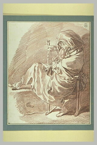 Figure de fantaisie : Homme vêtu d'un manteau, coiffé d'un turban, assis, image 2/2