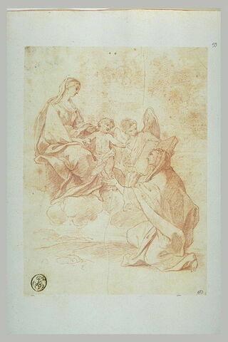 Sainte adorant la Vierge à l'Enfant