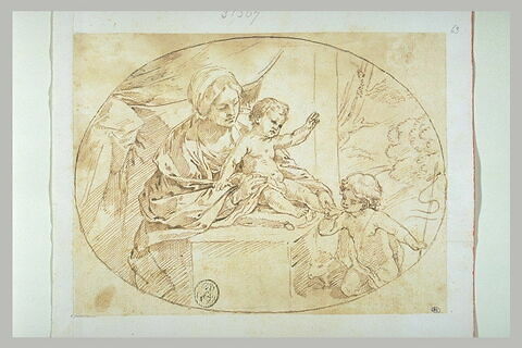 Vierge à l'Enfant avec le petit saint Jean embrassant le pied de l'Enfant