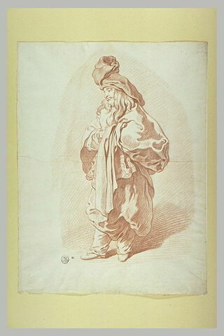 Figure de fantaisie : homme drapé, coiffé d'un turban, debout, image 2/2