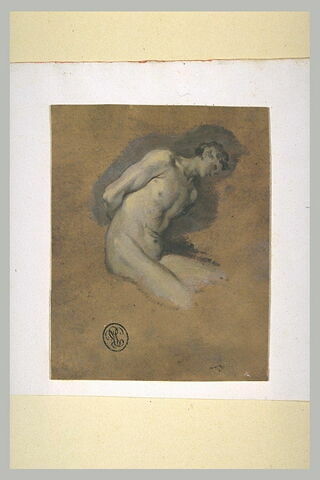 Jeune homme nu, de profil, les mains derrière le dos