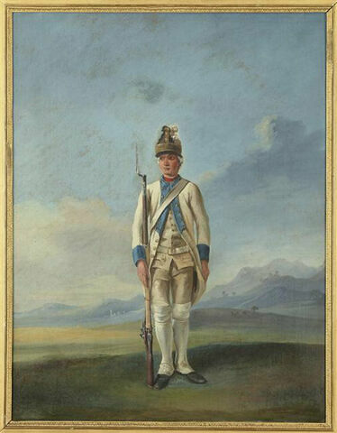 Costume militaire sous Louis XV. 'Reposez armes', image 1/1
