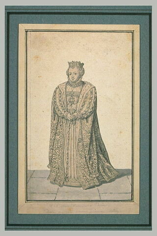 Portrait en pied d'Elisabeth de France, habillée à l'espagnole
