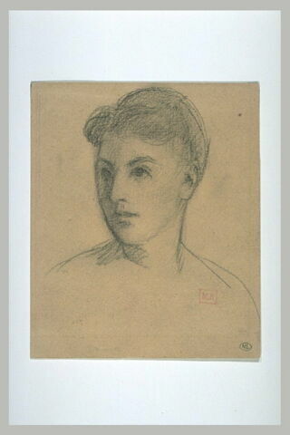 Tête de jeune femme, de trois quarts à gauche, image 1/1