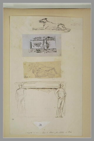 Lévrier couché et reprise de la patte avant, image 2/2
