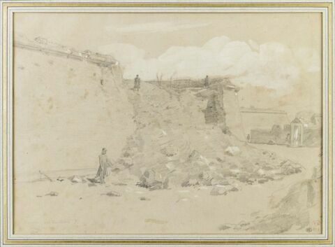 Soldats s'avançant dans des fortifications, lors du siège de Rome, image 1/2