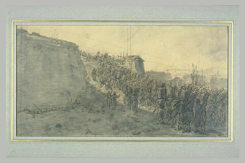 Soldats s'avançant dans des fortifications, lors du siège de Rome, image 2/2