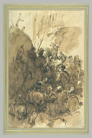 Soldats s'engageant dans une brèche, lors du siège de Rome