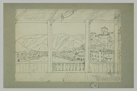 Vue des faubourgs de Bassano, de l'intérieur du pont