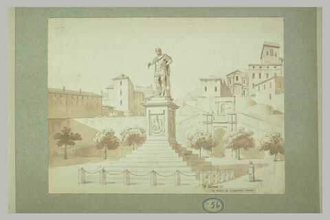 La statue d'un empereur romain à Gênes