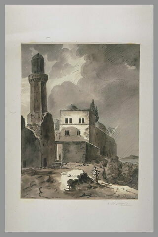 Vue de l'église de l'Ascension à Jérusalem par temps d'orage, image 2/2