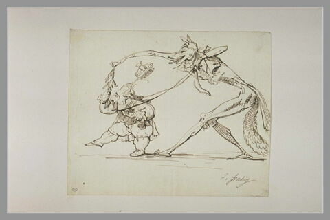 Caricature politique : un renard conduisant Louis XVIII avec un mors, image 2/2