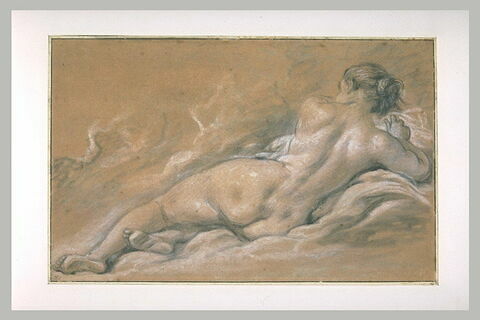 Académie de femme nue, couchée, vue de dos, image 2/2
