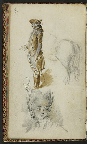 Cavalier, arrière train d'un cheval et tête de femme, image 1/1