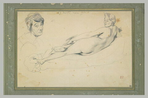 Jeune femme nue, étendue, de dos, image 2/2