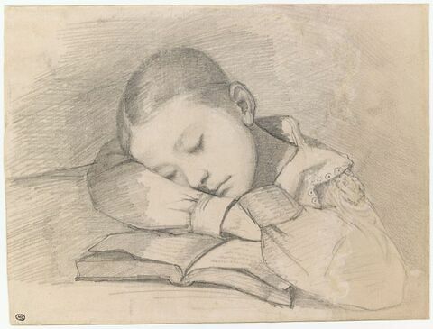 Portrait de sa soeur Juliette Courbet enfant, dormant (vers 1841)