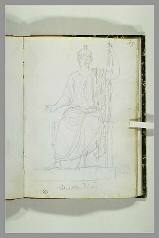 Statue de Minerve et annotation manuscrite, image 2/2