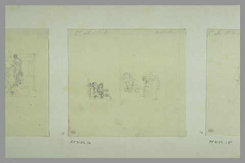 Deux études de peintures en grisaille de la salle IV du musée Charles, image 1/1