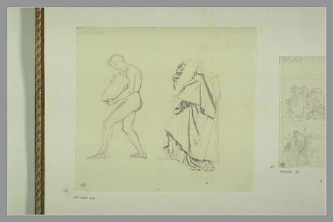 Deux études d'une peinture en grisaille de la salle VII du musée Charles X, image 1/1