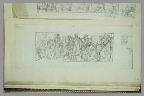 Etudes d'une peinture en grisaille de la salle IX du musée Charles X