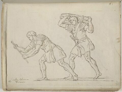 Deux légionnaires romains, l'un moissonant les blés, l'autre portant une..., image 3/3