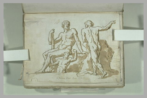 Groupe de trois figures près de rochers, image 2/2