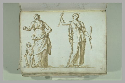 Deux femmes drapées, debout, celle de gauche avec un enfant nu à son côté..., image 2/2