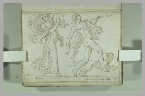 Une ménade et satyre dansant accompagnés d'une panthère, image 2/2