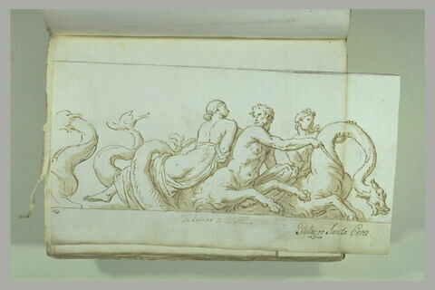 Triton conduisant un monstre marin ; ils portent des néréides, image 2/2