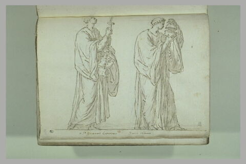 Deux diacres en procession ; à gauche le premier tient un chandelier, ..., image 2/2