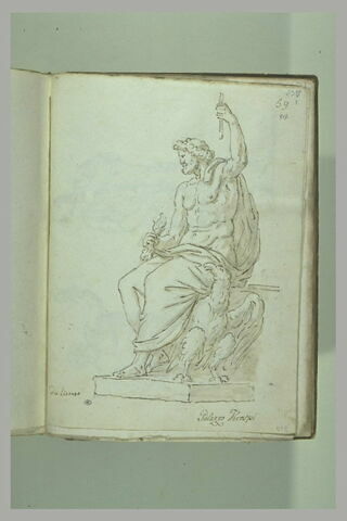 Jupiter assis, vu de profil tourné vers la gauche, image 2/2