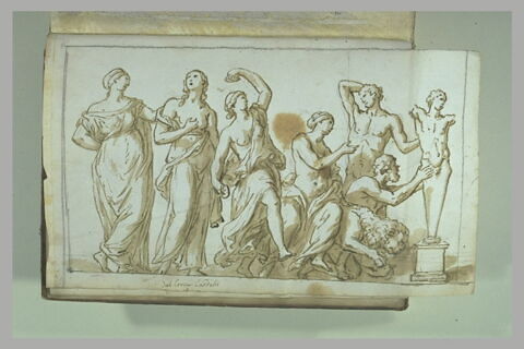 Cortège composé de six figures d'hommes et de femmes ainsi qu'un lion..., image 2/2