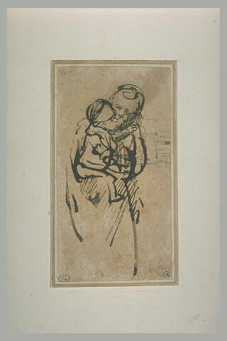 Femme tenant son enfant dans les bras, vue à mi-corps, image 2/2