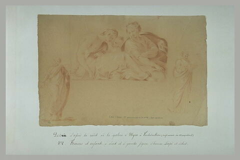 Femmes et enfants ; deux figures d'homme drapés et debouts, image 2/2