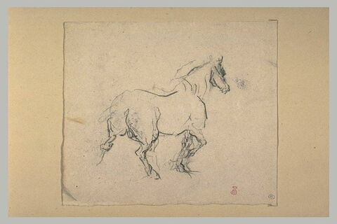 Cheval de voiture au petit trot vers la droite, image 1/1