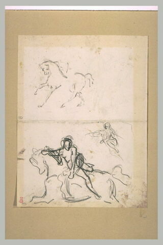 Etudes d'écuyers et de cheval, image 1/1
