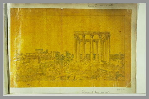 Vue d'un portique et du temple du Soleil , à Palmyre, image 2/2