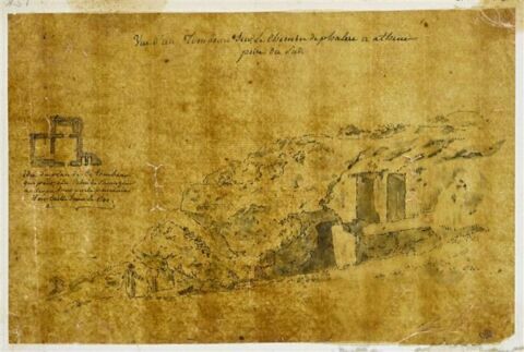 Vue et plan d'un tombeau à Athènes