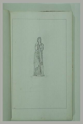 Etude d'après l'antique : femme drapée et couronnée, debout, image 2/2