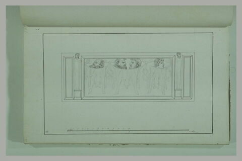 Etude d'un bas-relief décoré de tête d'hommes et de peaux de bêtes tendues, image 2/2