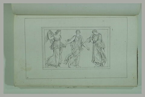 Etude d'après l'antique : femmes drapées se tenant par la main, image 2/2