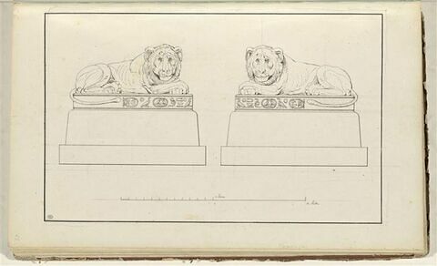 Etude de deux sculptures égyptiennes de lions couchés d'époque romaine