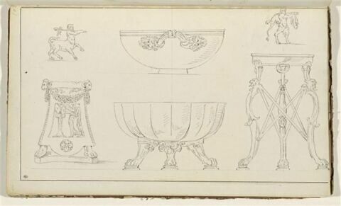 Etude de coupes et de motifs d'après l'antique
