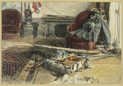 La chambre d'Henri Regnault après sa mort, le lendemain de Buzenval