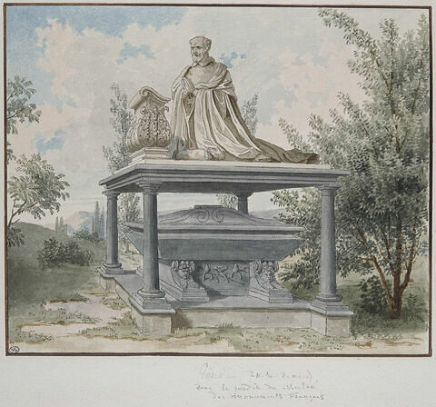Tombeau de Gondi dans le jardin du Musée des Monuments Français