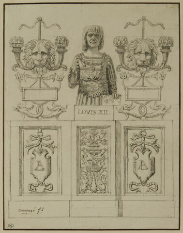 Buste de Louis XII entouré de motifs décoratifs, image 1/2