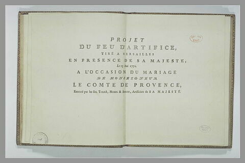 Projet pour le feu d'artifice du mariage du comte de Provence : premier coup, image 2/4