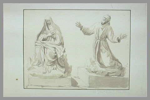 Deux statues : la Vierge et saint François d'Assise
